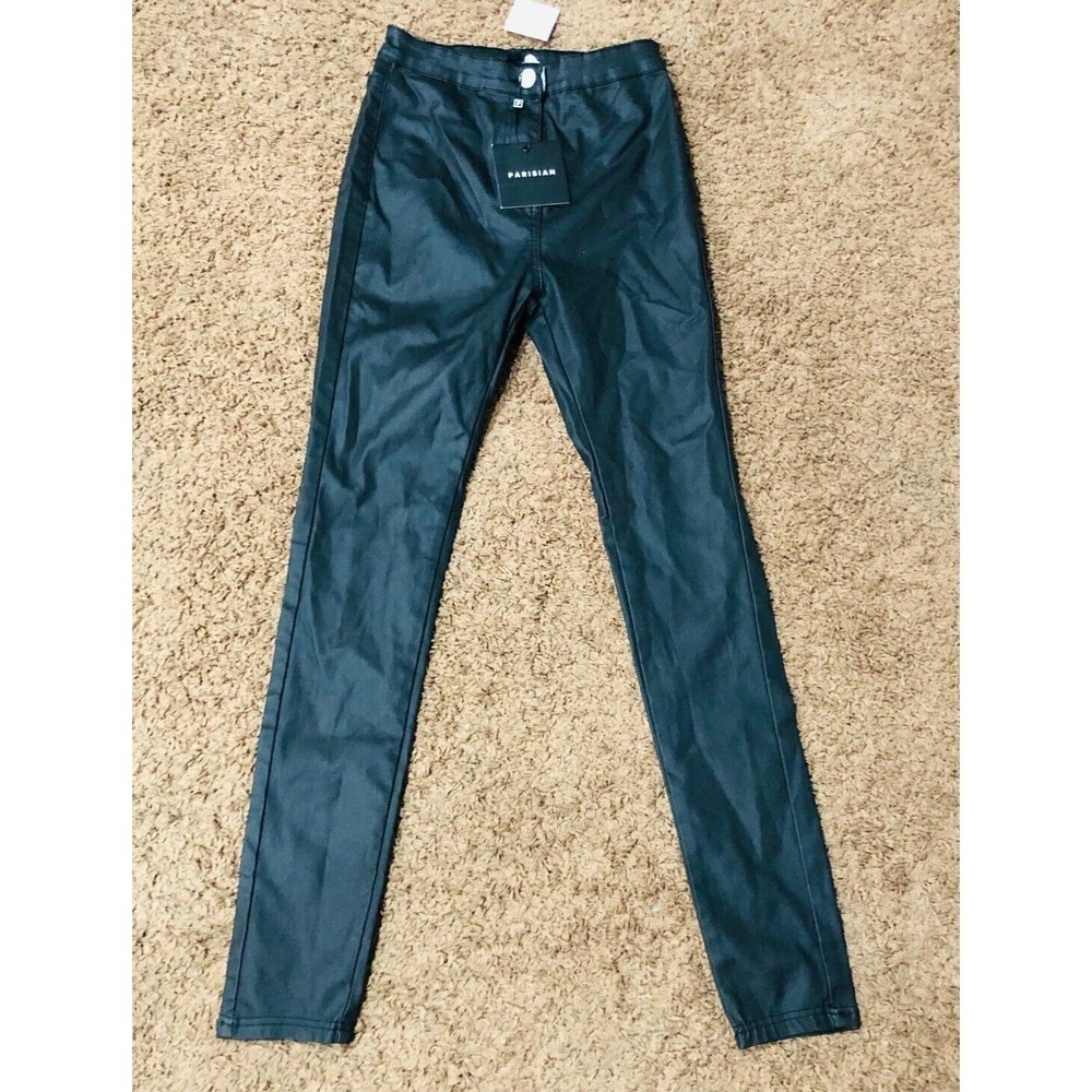 Parisian Women's Skinny‎ Jegging High Waisted Black Coated Size 4 NWT